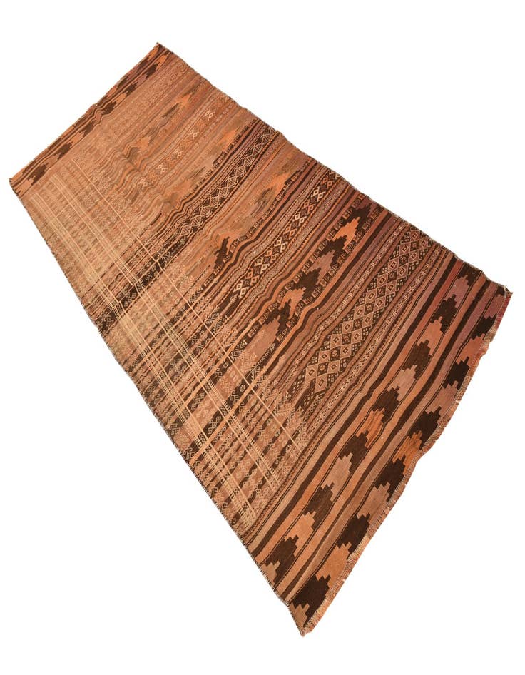 Detail image of  3' 8 x 8' 4  Hand Woven Kilim Fars Wool Runner Rug