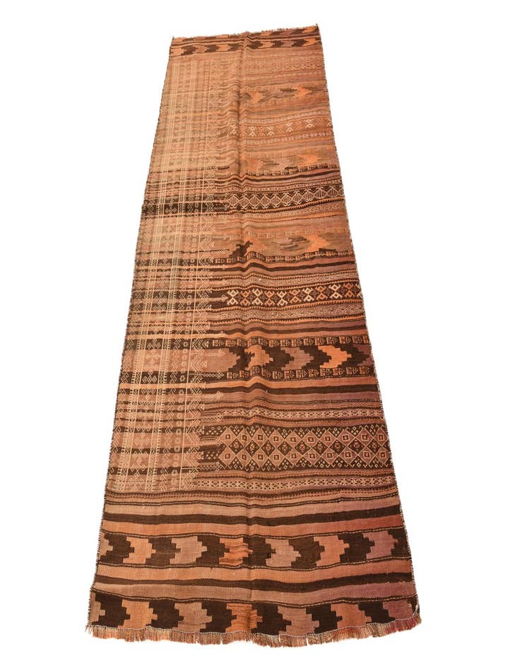 Detail image of  3' 8 x 8' 4  Hand Woven Kilim Fars Wool Runner Rug