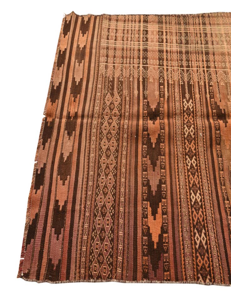 Detail image of  3' 8 x 8' 4  Hand Woven Kilim Fars Wool Runner Rug