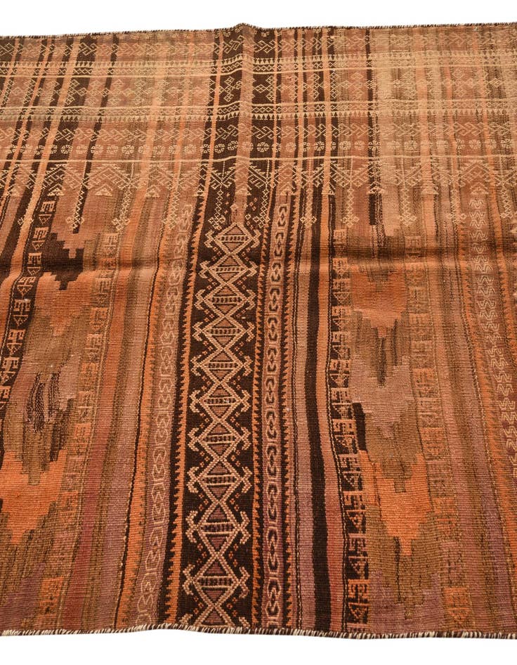 Detail image of  3' 8 x 8' 4  Hand Woven Kilim Fars Wool Runner Rug