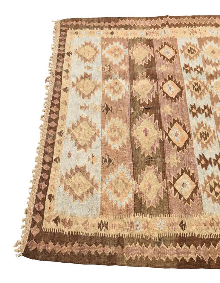 Detail image of  4' 2 x 11'  Hand Woven Kilim Fars Wool Runner Rug