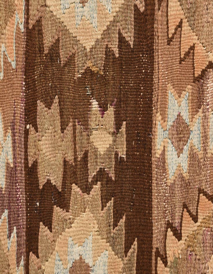 Detail image of  4' 2 x 11'  Hand Woven Kilim Fars Wool Runner Rug