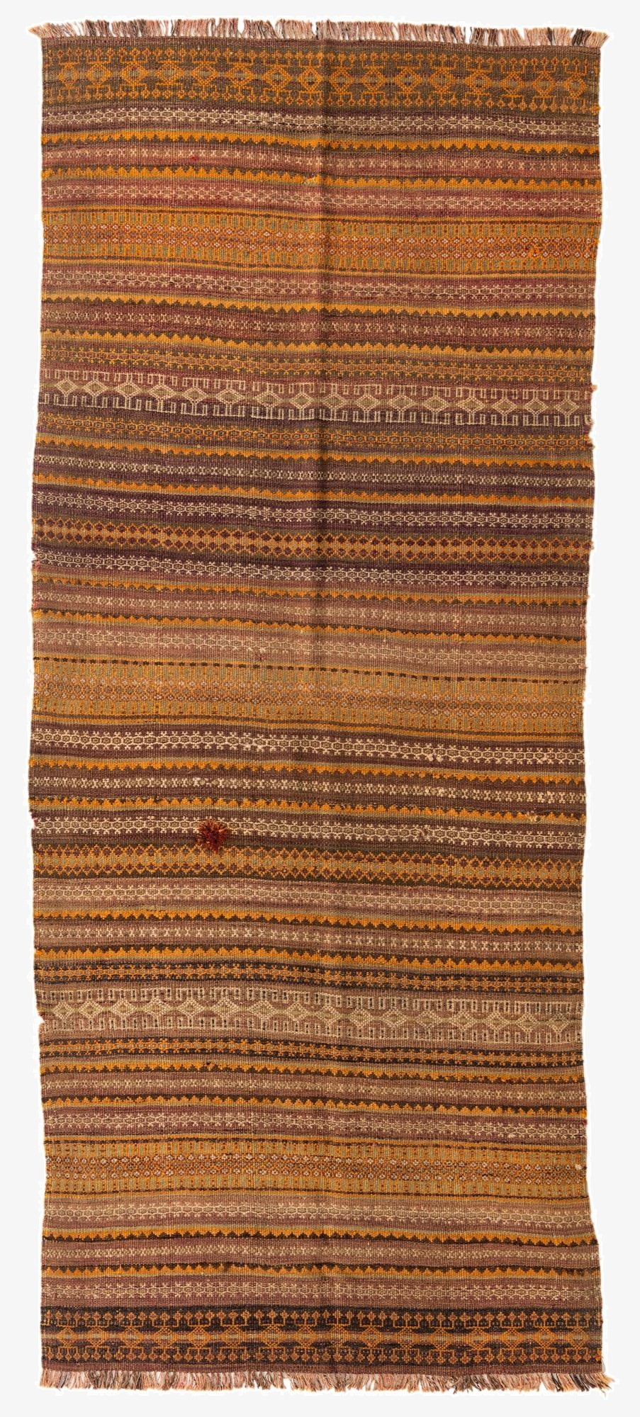  4' x 9' 5  Hand Woven Kilim Fars Wool Runner Rug