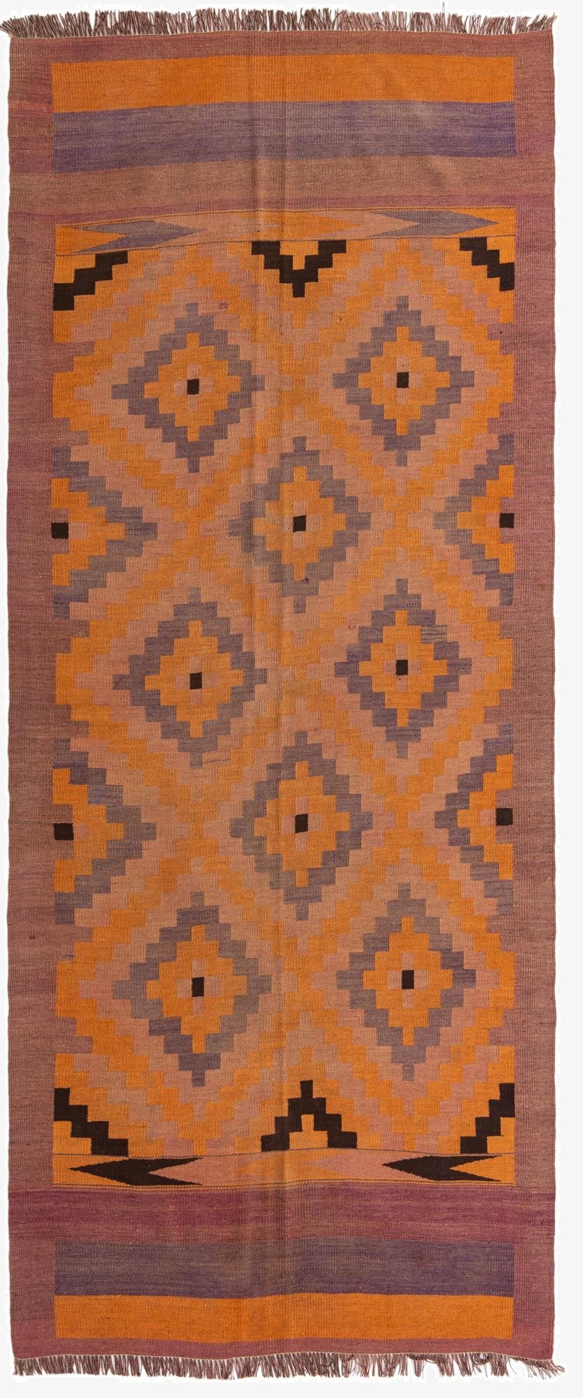  4' 10 x 11' 8  Hand Woven Kilim Fars Wool Runner Rug