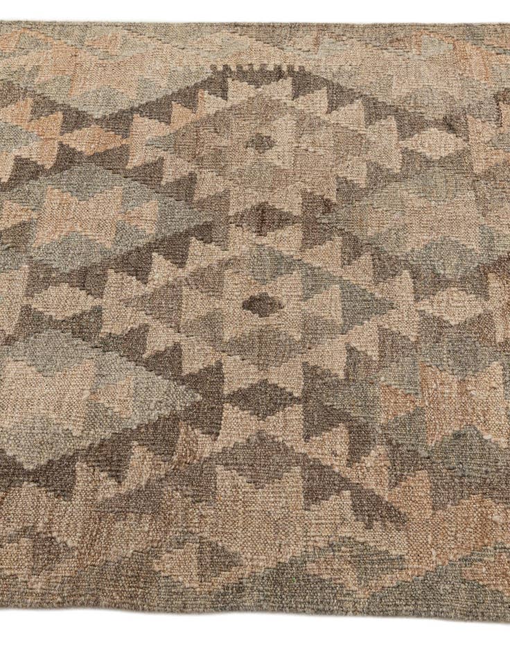 Detail image of  2' 10 x 9' 9  Hand Woven Kilim Maymana Wool Runner Rug