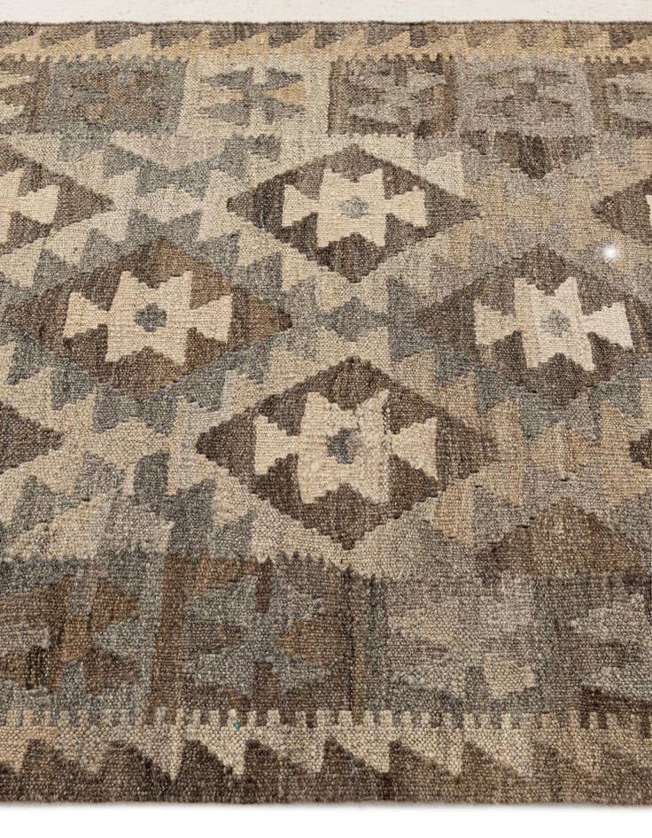 Detail image of  2' 9 x 9' 10  Hand Woven Kilim Maymana Wool Runner Rug