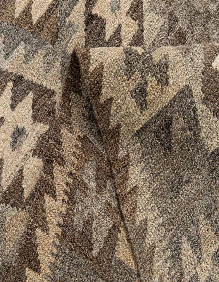 Detail image of  2' 9 x 9' 10  Hand Woven Kilim Maymana Wool Runner Rug