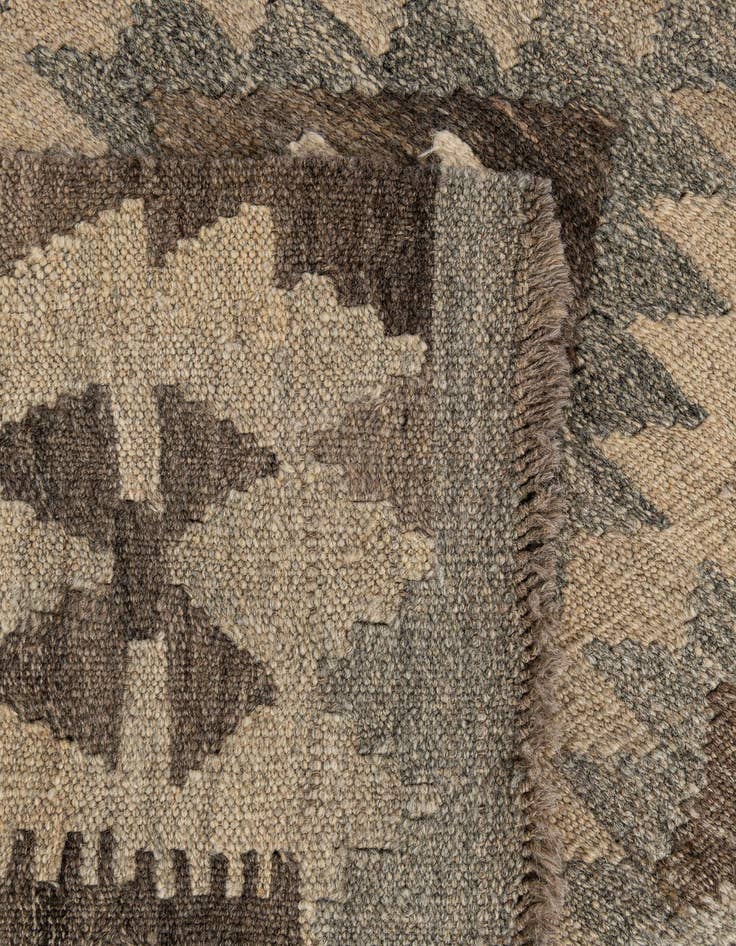 Detail image of  2' 9 x 9' 10  Hand Woven Kilim Maymana Wool Runner Rug