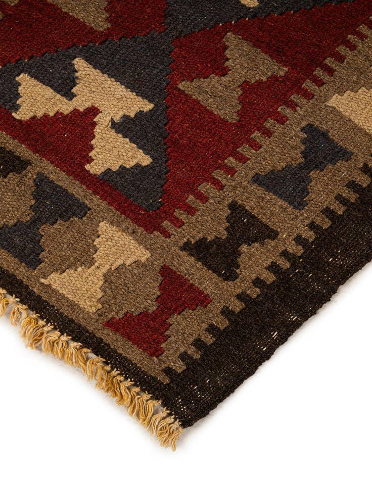 Detail image of  2' x 6' 4  Hand Woven Kilim Maymana Wool Runner Rug