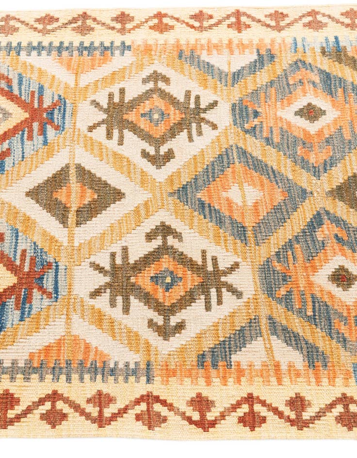 Detail image of  2' 9 x 9' 10  Hand Woven Kilim Maymana Wool Runner Rug