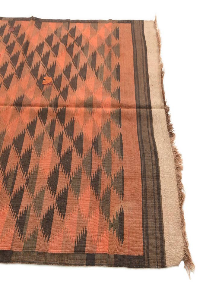 Detail image of  4' 4 x 12'  Hand Woven Kilim Maymana Wool Runner Rug