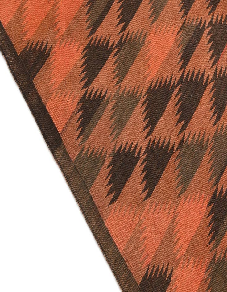 Detail image of  4' 4 x 12'  Hand Woven Kilim Maymana Wool Runner Rug