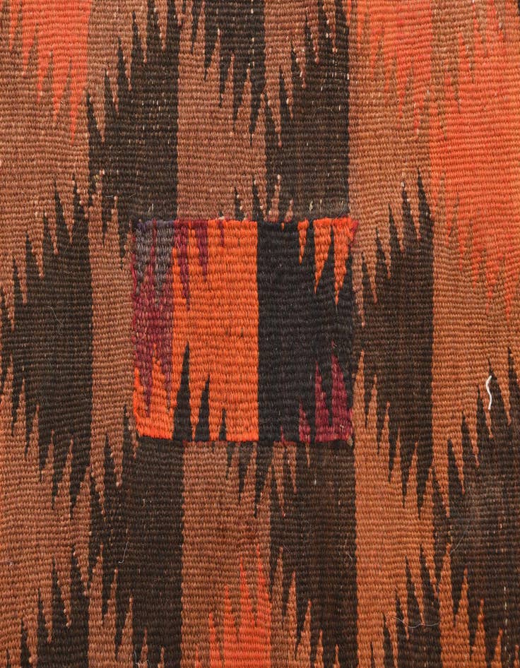 Detail image of  4' 4 x 12'  Hand Woven Kilim Maymana Wool Runner Rug