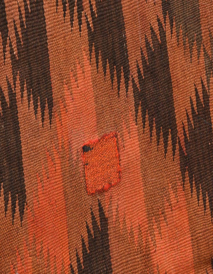Detail image of  4' 4 x 12'  Hand Woven Kilim Maymana Wool Runner Rug