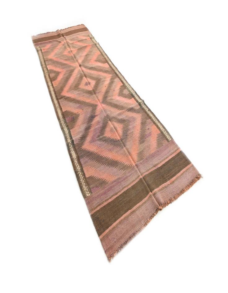 Detail image of  3' 6 x 9' 7  Hand Woven Kilim Modern Wool Runner Rug