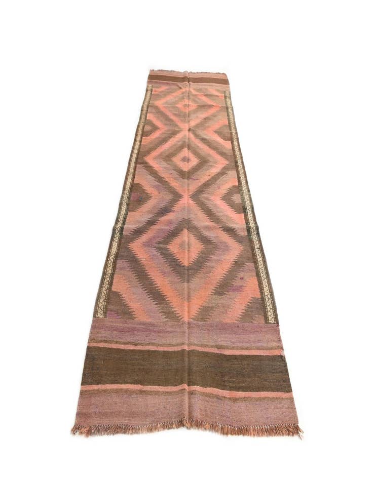 Detail image of  3' 6 x 9' 7  Hand Woven Kilim Modern Wool Runner Rug