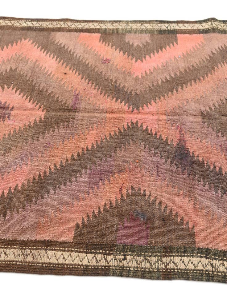 Detail image of  3' 6 x 9' 7  Hand Woven Kilim Modern Wool Runner Rug