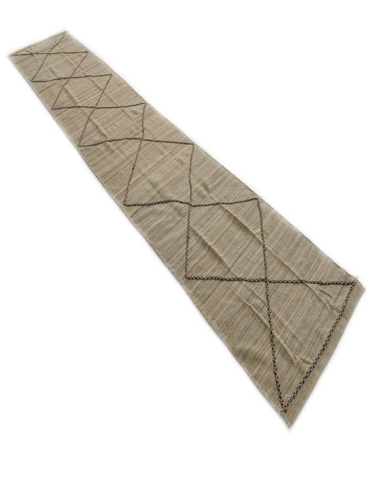 Detail image of  2' 10 x 15' 3  Hand Woven Kilim Modern Wool Runner Rug