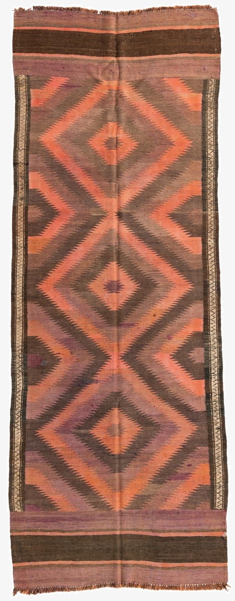  3' 6 x 9' 7  Hand Woven Kilim Modern Wool Runner Rug