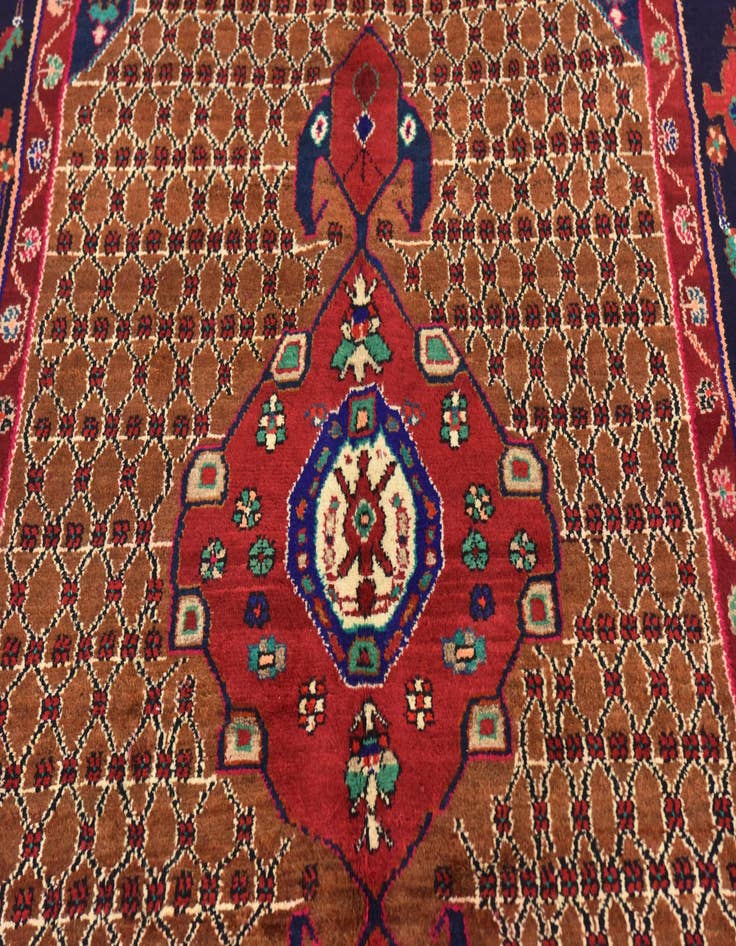 Detail image of  5' 2 x 9' 10  Hand Knotted Koliaei Persian Wool Runner Rug