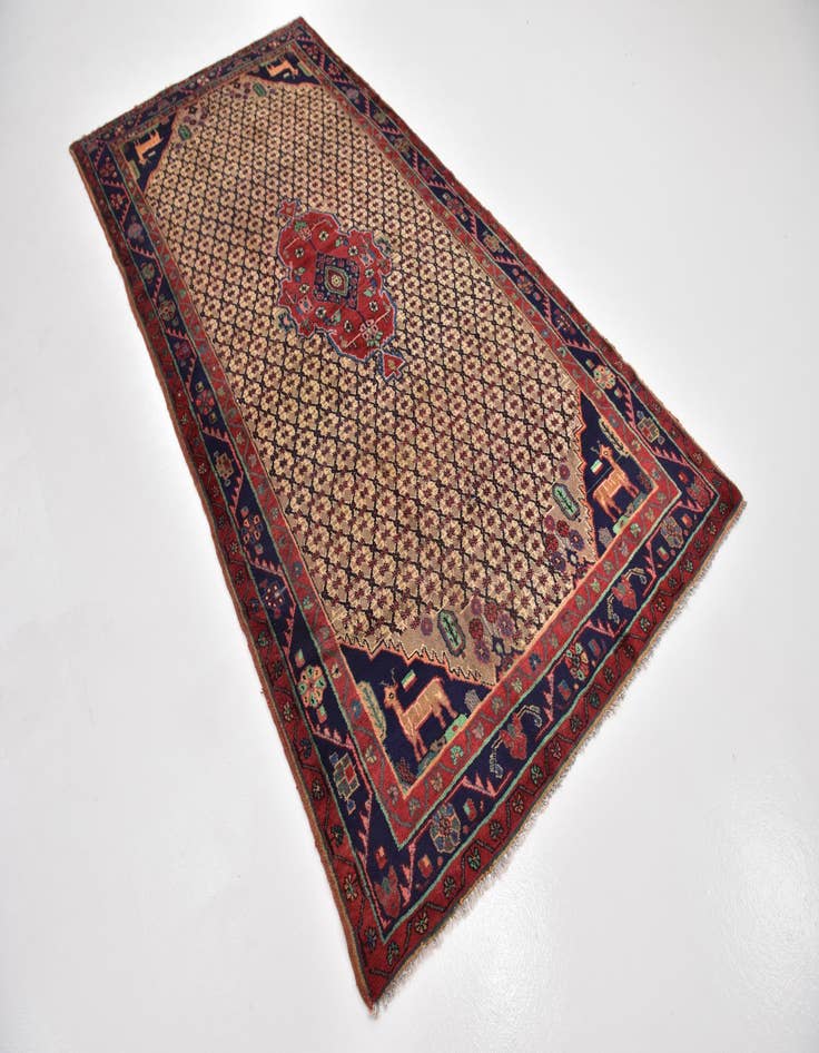 Detail image of  4' 10 x 9' 8  Hand Knotted Koliaei Persian Wool Runner Rug