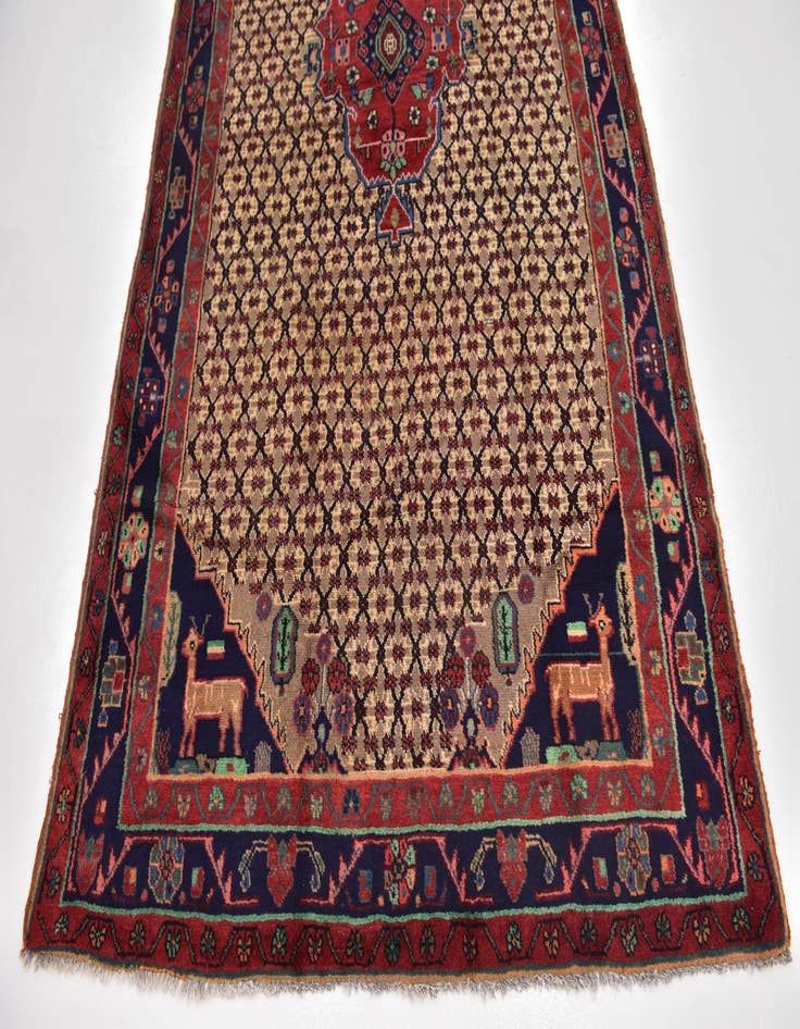 Detail image of  4' 10 x 9' 8  Hand Knotted Koliaei Persian Wool Runner Rug