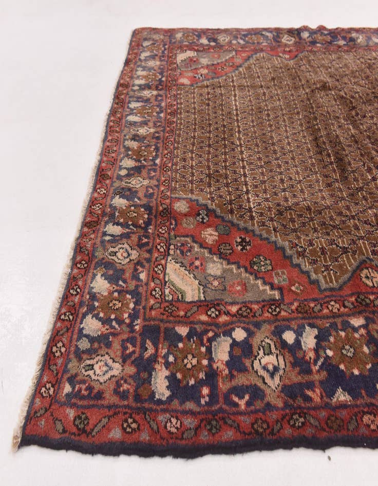Detail image of  5' x 10' 6  Hand Knotted Koliaei Persian Wool Runner Rug