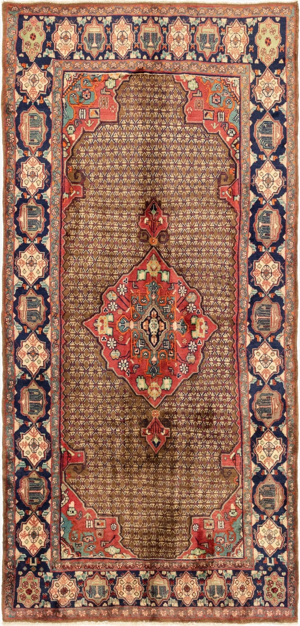  4' 10 x 10' 3  Hand Knotted Koliaei Persian Wool Runner Rug