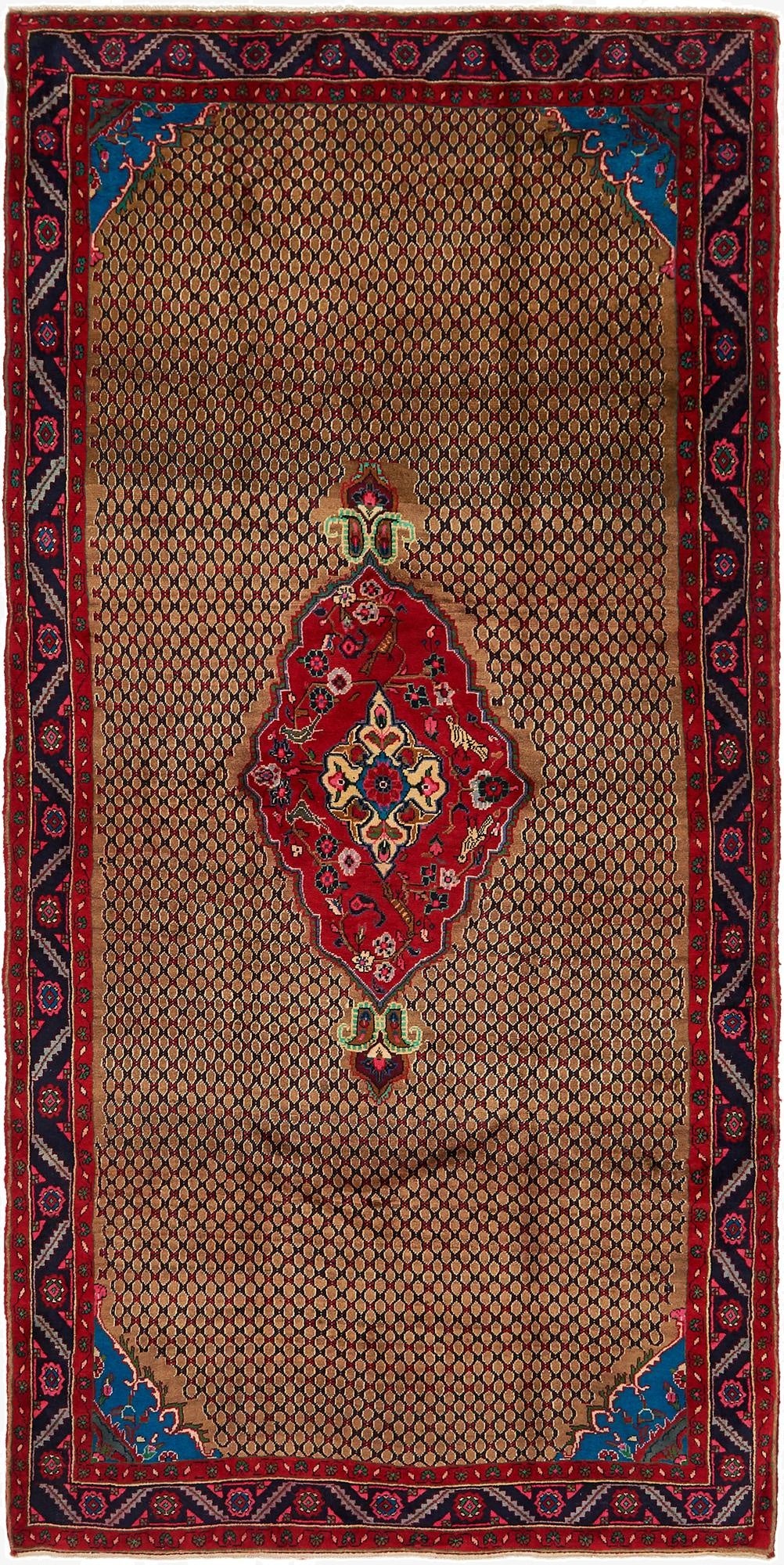  5' 4 x 10' 10  Hand Knotted Koliaei Persian Wool Runner Rug