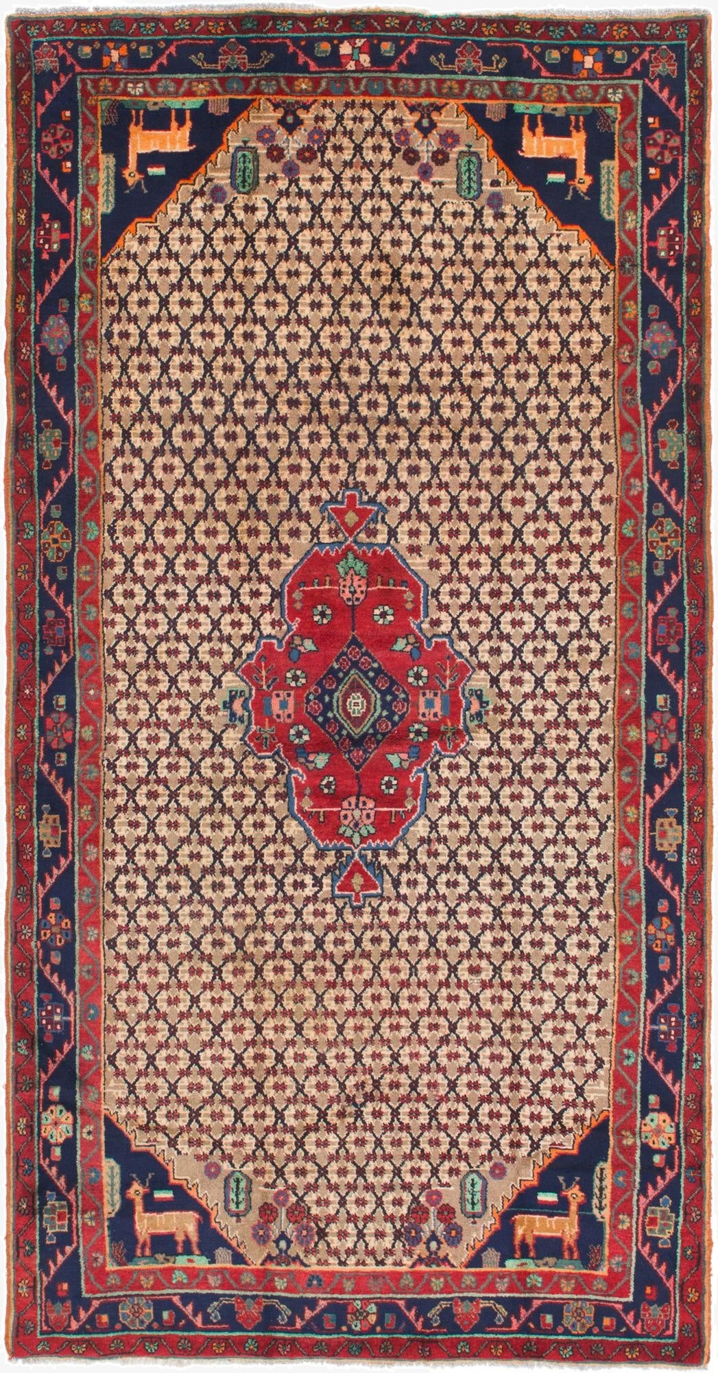  4' 10 x 9' 8  Hand Knotted Koliaei Persian Wool Runner Rug