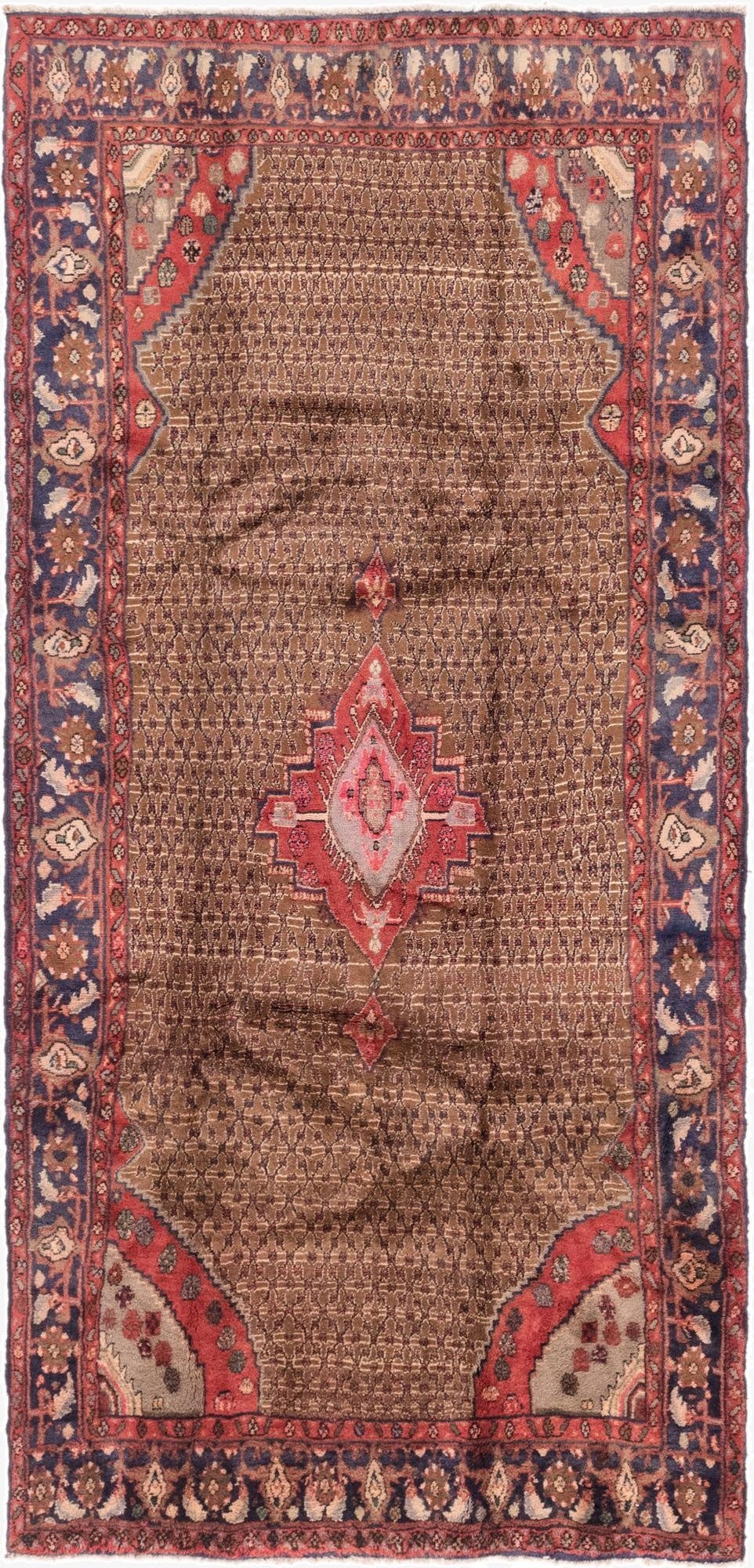  5' x 10' 6  Hand Knotted Koliaei Persian Wool Runner Rug
