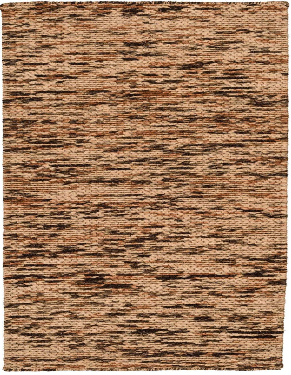 A 5 ft runner rug from the Lana New Zealand Wool collection, featuring a modern abstract pattern in varying shades of brown and tan, ideal for a hallway.