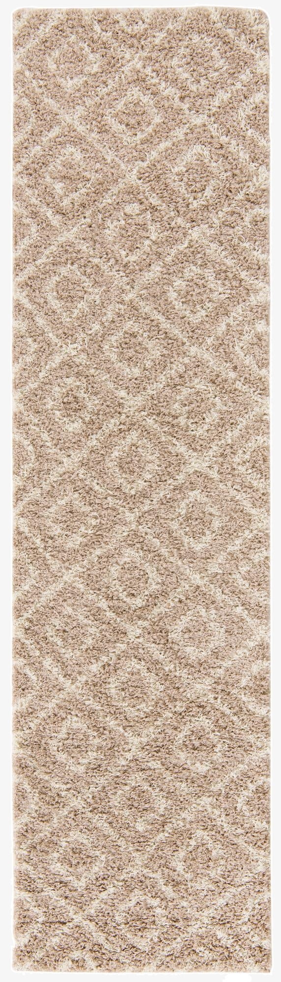  2' 7 x 10' Lattice Shag Runner Rug