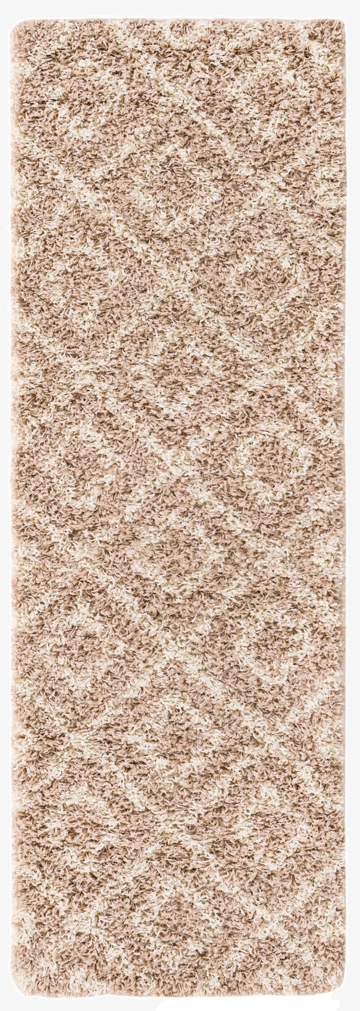  2' x 6' Lattice Shag Runner Rug