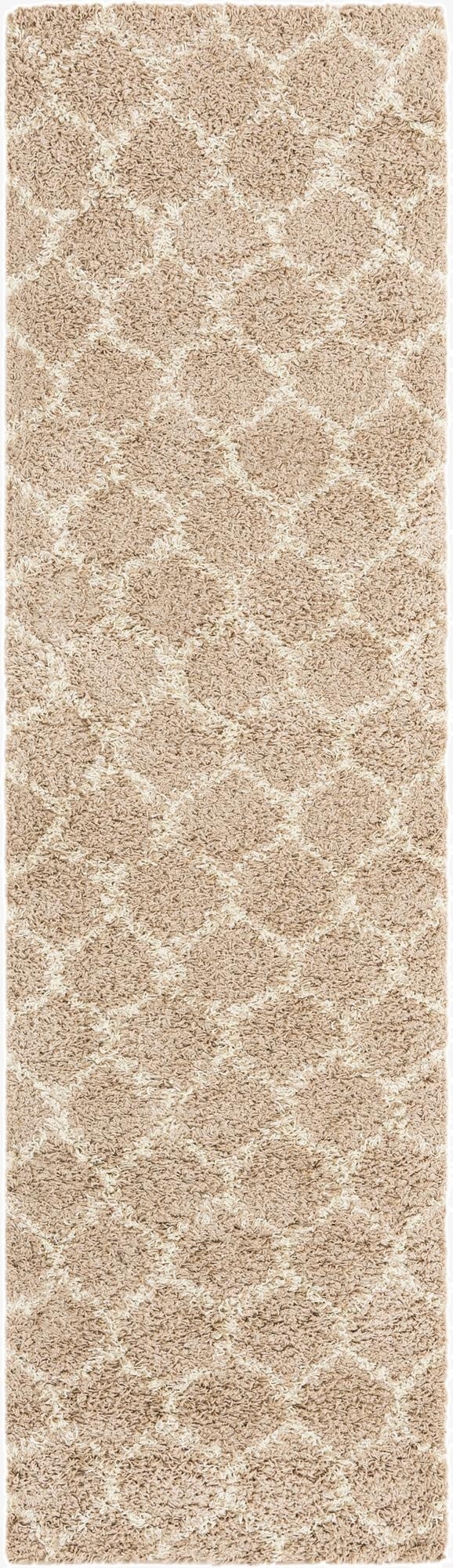  2' 7 x 10' Lattice Shag Runner Rug