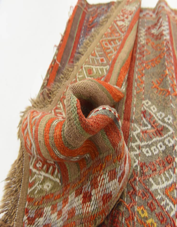 Detail image of  4' 4 x 9'  Hand Knotted Moroccan Wool Runner Rug