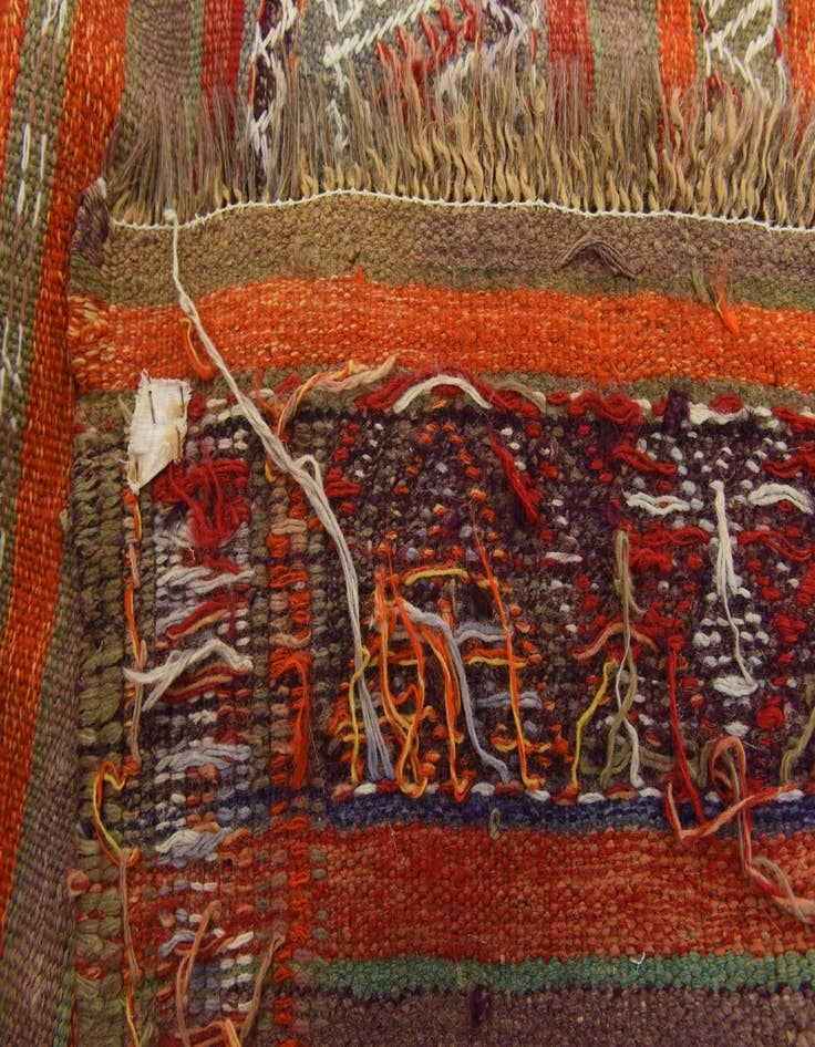 Detail image of  4' 4 x 9'  Hand Knotted Moroccan Wool Runner Rug