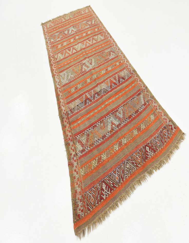 Detail image of  4' 4 x 9'  Hand Knotted Moroccan Wool Runner Rug