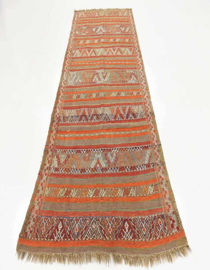 Detail image of  4' 4 x 9'  Hand Knotted Moroccan Wool Runner Rug