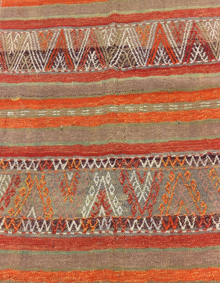 Detail image of  4' 4 x 9'  Hand Knotted Moroccan Wool Runner Rug