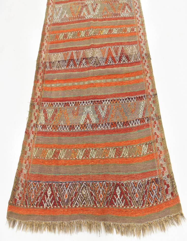 Detail image of  4' 4 x 9'  Hand Knotted Moroccan Wool Runner Rug