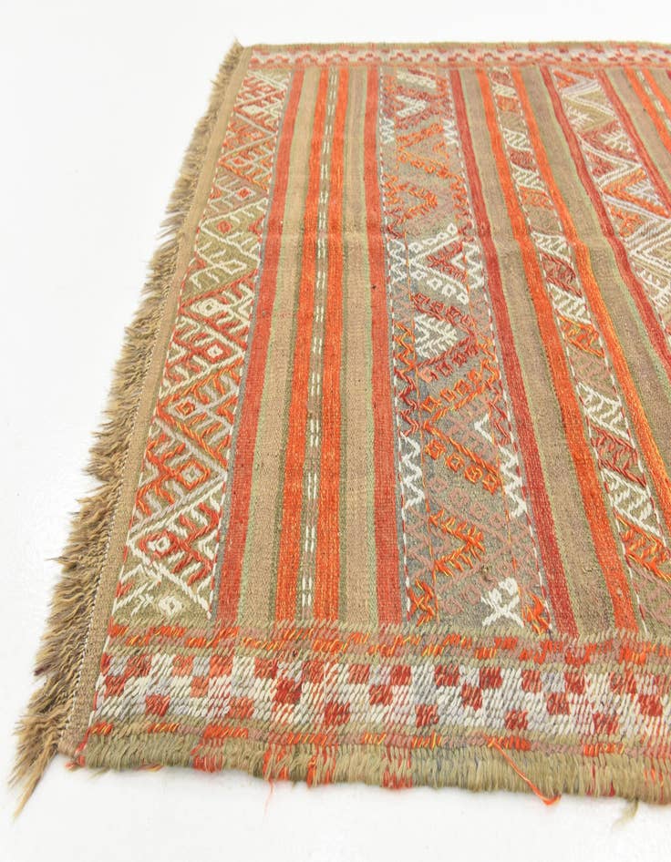 Detail image of  4' 4 x 9'  Hand Knotted Moroccan Wool Runner Rug