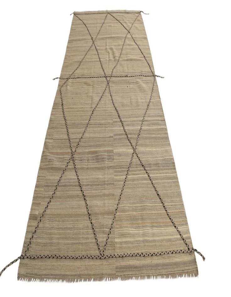 Detail image of  4' 7 x 10' 3  Hand Knotted Moroccan Wool Runner Rug