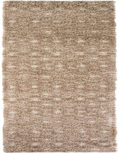 A long 16 ft runner rug in shades of brown and tan, featuring a modern shag pile with subtle trellis patterns, ideal for a hallway.