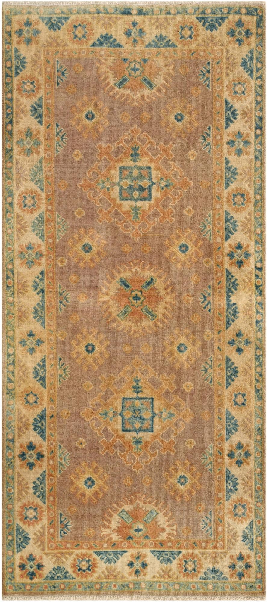  2' 7 x 5' 9  Hand Knotted Oushak Wool Runner Rug