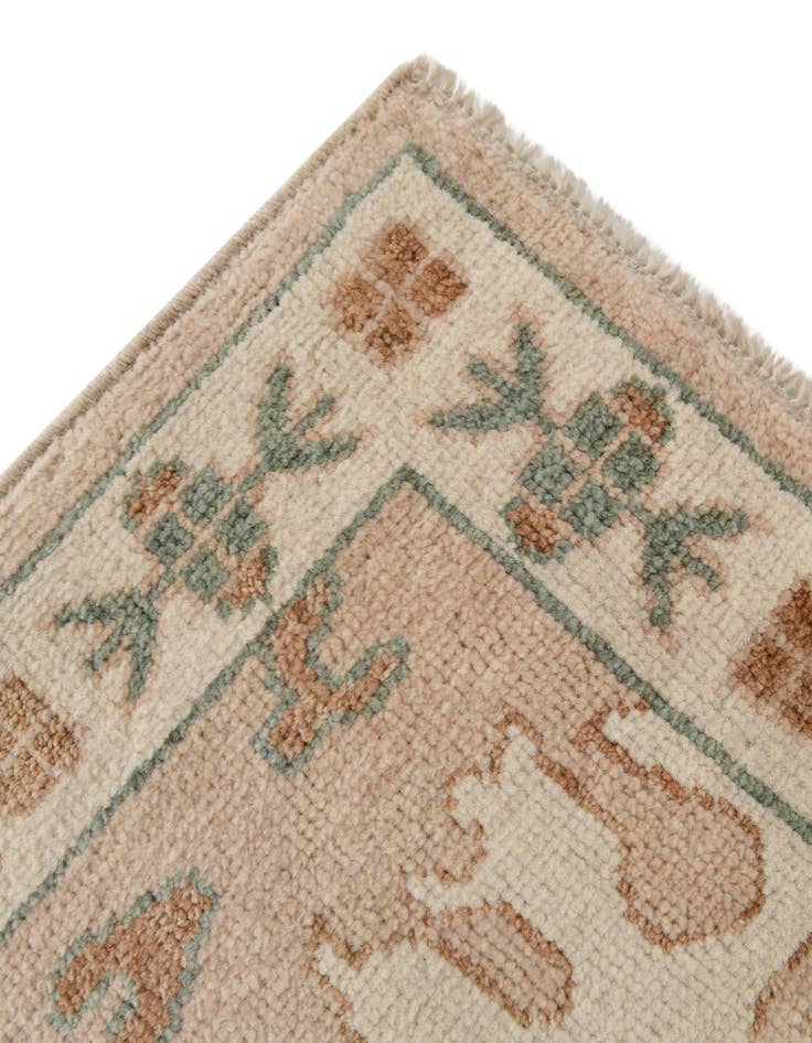 Detail image of  2' 8 x 10' 1  Hand Knotted Oushak Wool Runner Rug