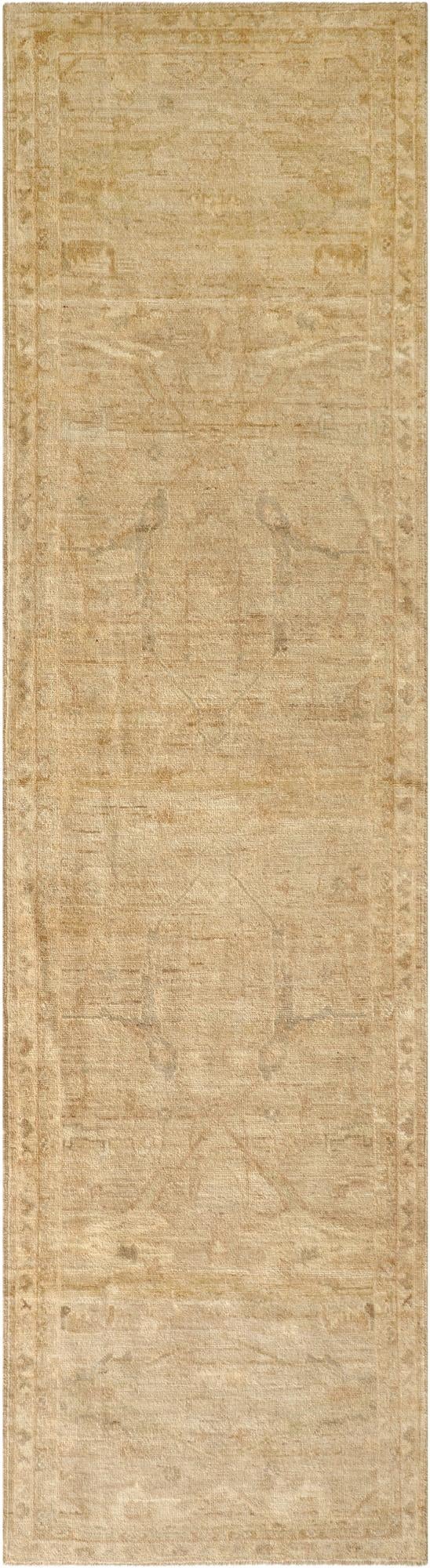  3' 3 x 11' 8  Hand Knotted Oushak Wool Runner Rug