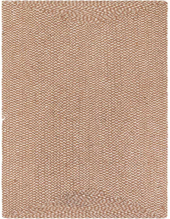 A 10 ft runner rug from the Tweed Braided Jute collection, featuring a modern brown and tan braided pattern, ideal for hallways.