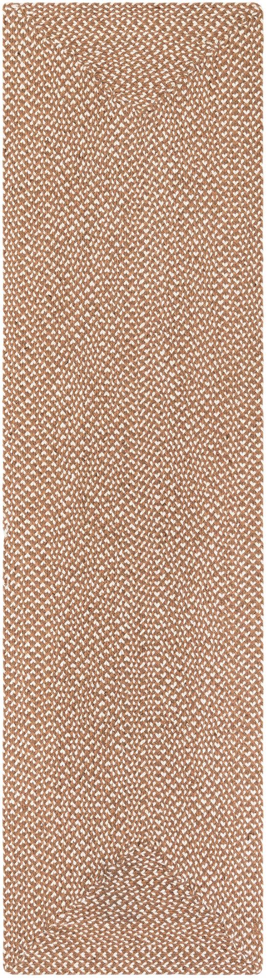 Light Brown 2' 7 x 10' Hand Tweed Braided Jute Runner Rug | Rugs.com