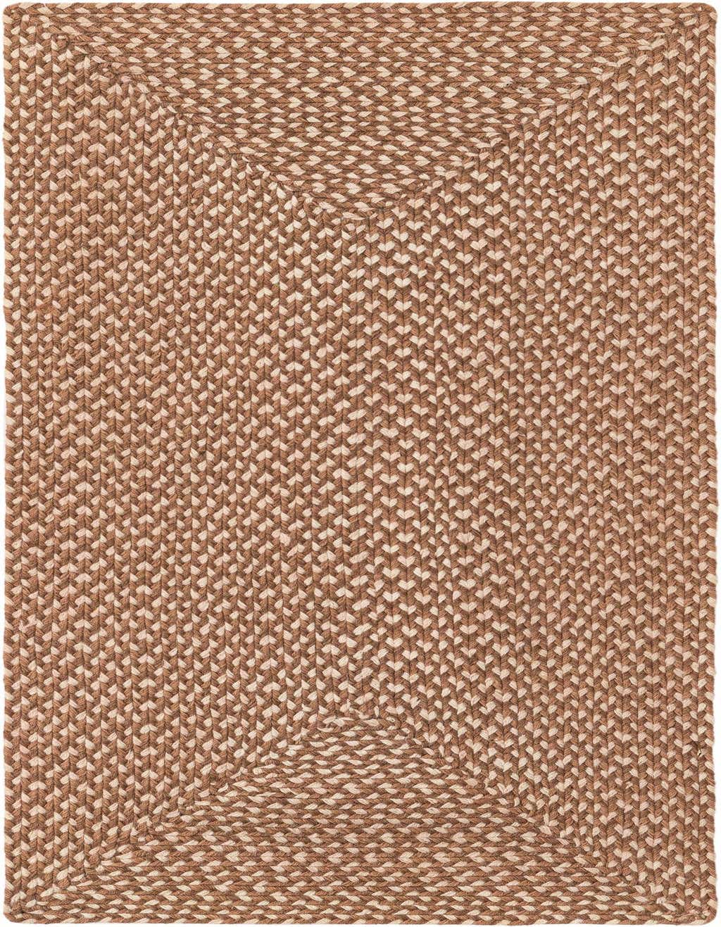 A 4 ft runner rug from the Tweed Braided Jute collection, featuring a modern brown and tan braided pattern.